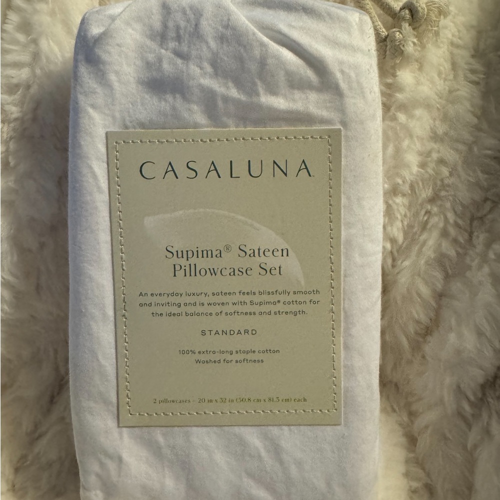 CASALUNA Supima® Sateen Pillowcase Set size standard